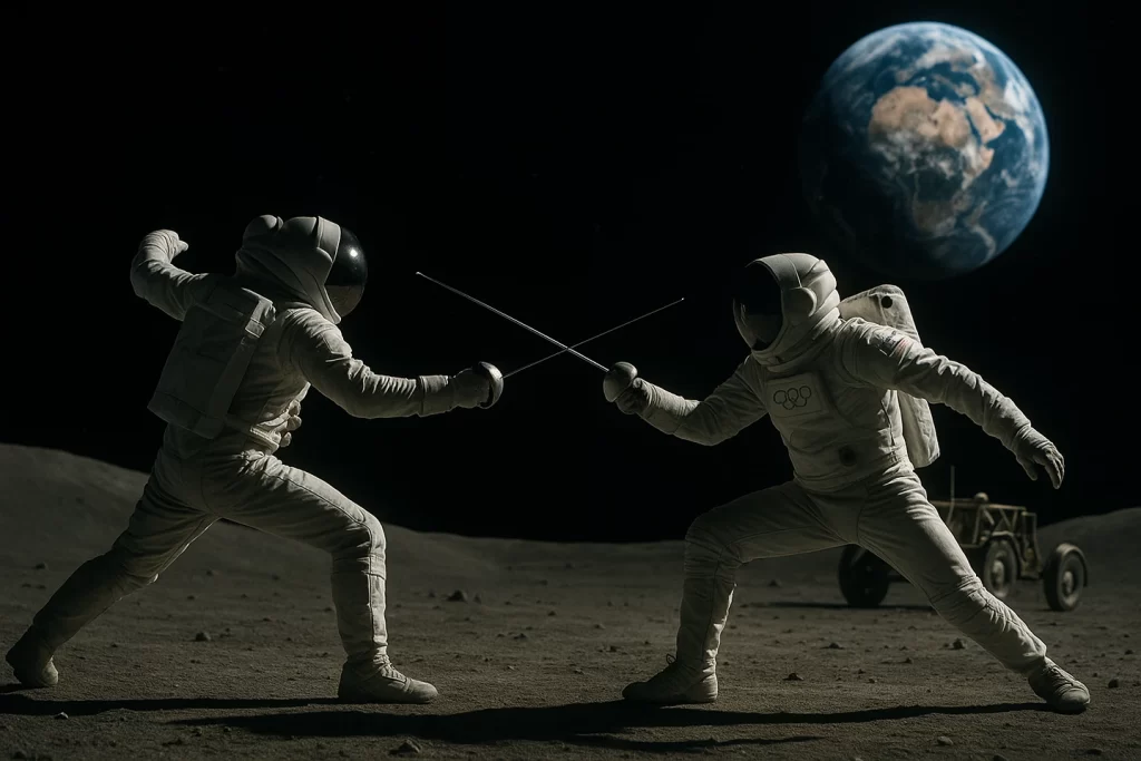 20250829_1751_Celestial Fencing Duel_simple_compose_01k3v18dx9fbjr5mseqfq65njf